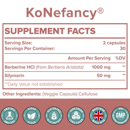 KoNefancy Berberine HCL Supplement 1000mg, High Absorption Berberine Plus Vegan KoNefancyBuy Supplements Australia