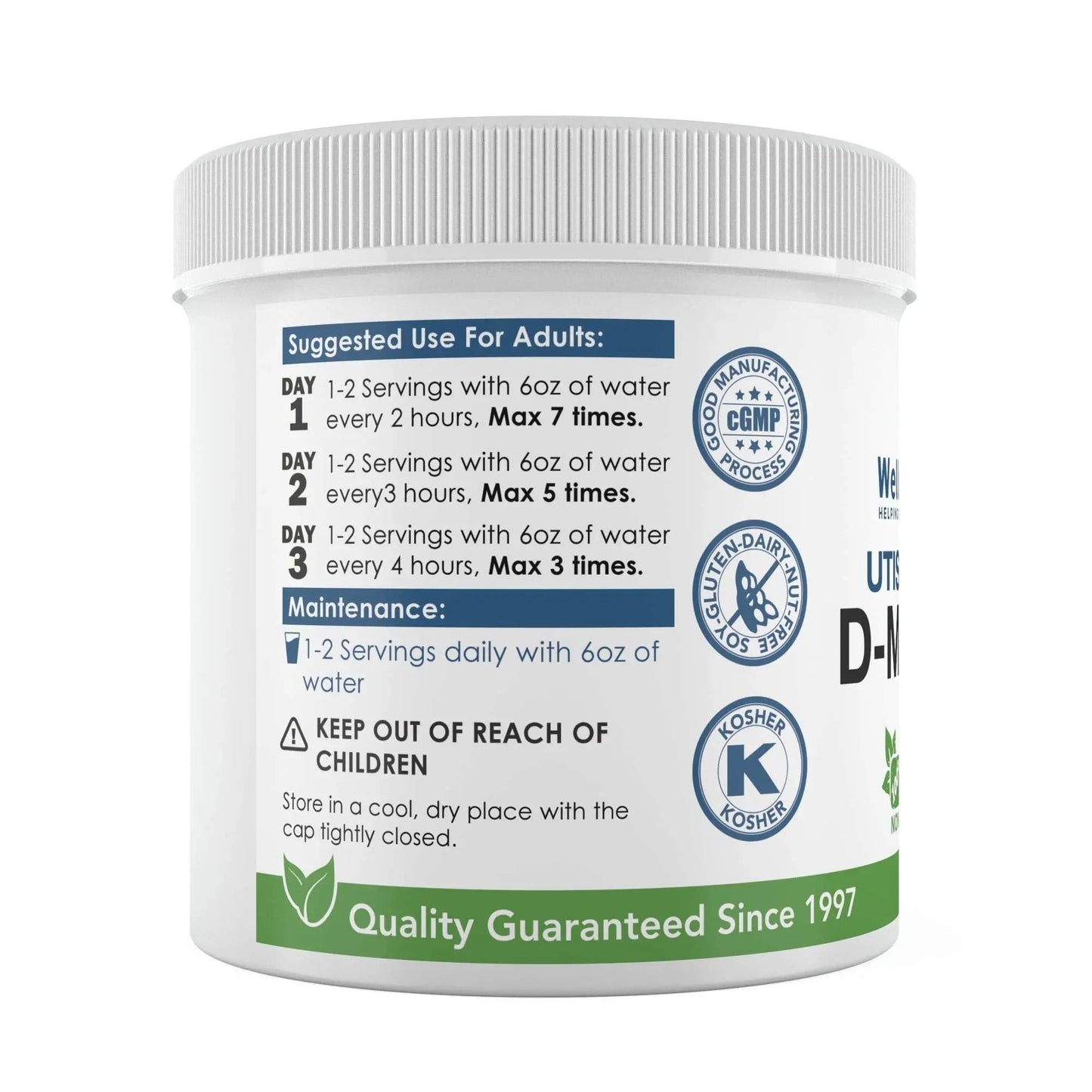 Now New UTI-Slip D Mannose Non GMO Organic Source Powder 130g jar. WellnessPartnersBuy Supplements Australia