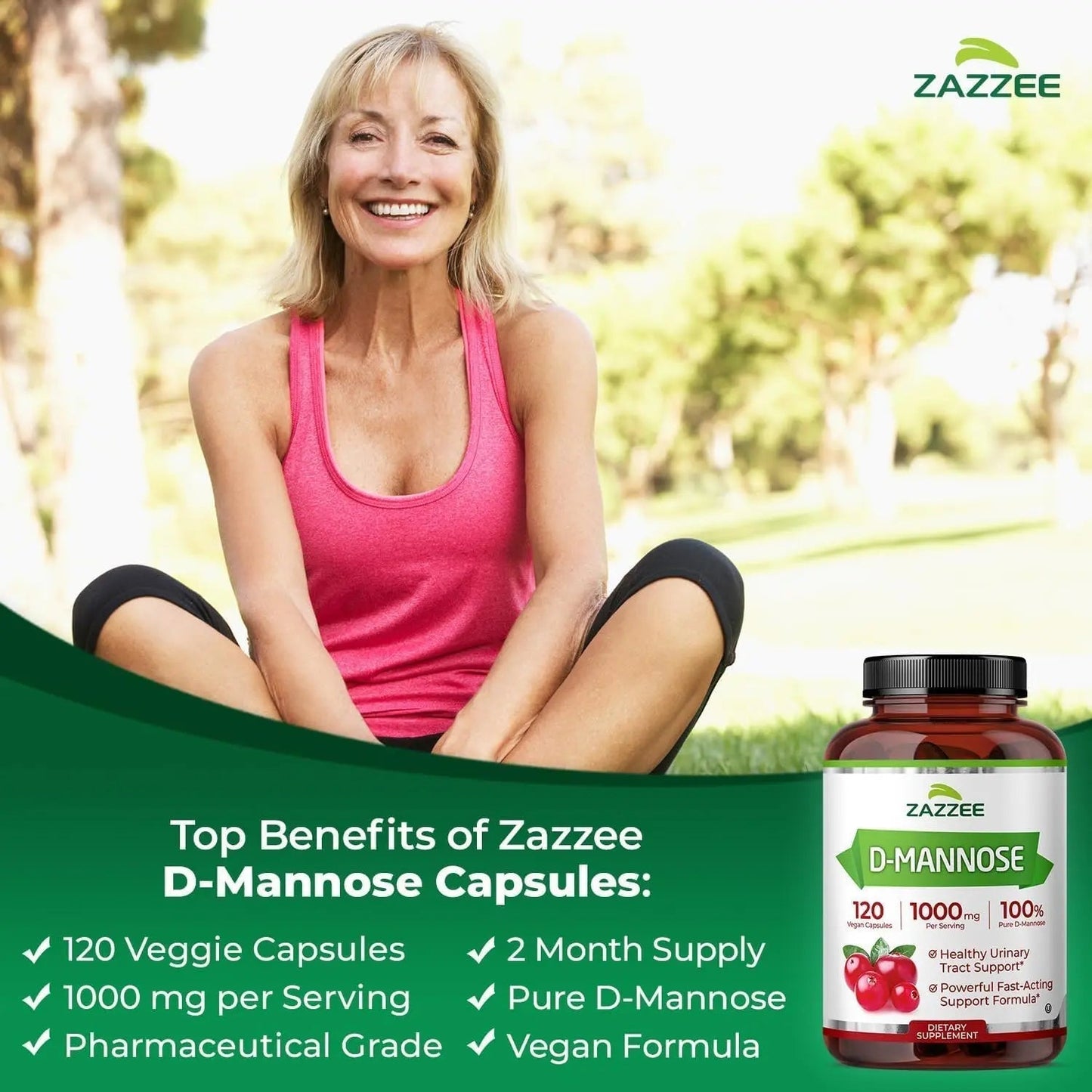Zazzee Ultimate Urinary Tract Support Bundle | Super Concentrated Proanthocyanidin Cranberry Extract Capsules Plus D-Mannose 1000mg Capsules for UT & Bladder Cleansing (60 Servings Each) ZazzeeBuy Supplements Australia
