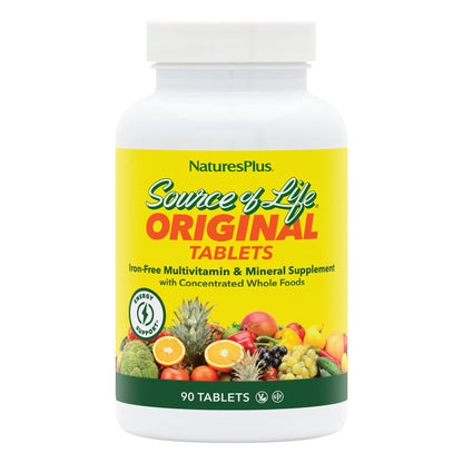 NaturesPlus Source of Life No Iron - 90 Tablets - Multivitamin & Mineral Supplement with Vitamin D3 - Supports Natural Energy & Well-Being - Gluten Free, Vegetarian - 30 Servings NaturesPlusBuy Supplements Australia