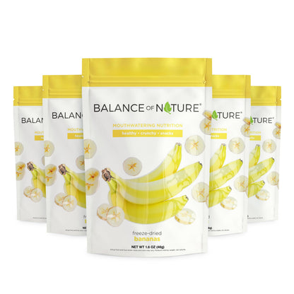 Balance of Nature Freeze-Dried Bananas (5 Pack) – 100% Real Fruit, Crunchy Banana Slices, Healthy Snack, Mouthwatering Nutrition, Gluten-Free, Vegan, No Sugar Added, Five 1.6 oz Bags Balance of NatureBuy Supplements Australia