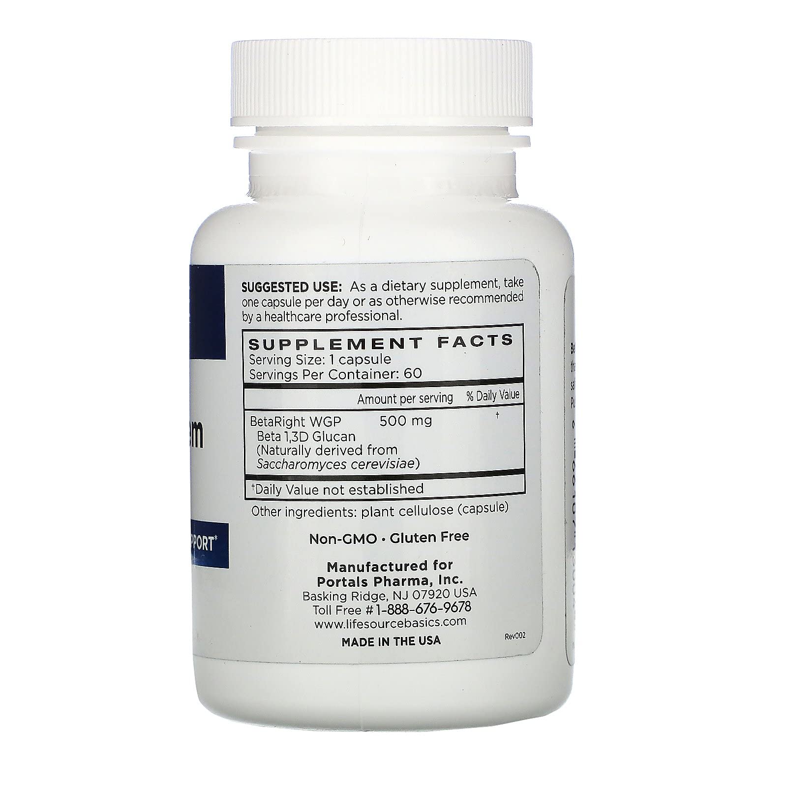 Life Source Basics Immune System Support Activator - High Purity Beta 1,3/1,6 Glucan - Immunity and Vitamin Supplement Non-GMO & Vegan Friendly for Men & Women, Gluten-Free 500 mg - 60 Capsules L LIFE SOURCE BASICSBuy Supplements Australia