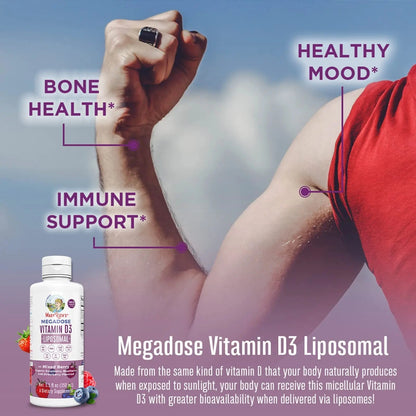 MaryRuth Organics Kids Multivitamin Liposomal (Strawberry Cherry & Vanilla) & Vitamin D3 Liposomal (Mixed Berry) Clean Label Project Verified MARYRUTH'S