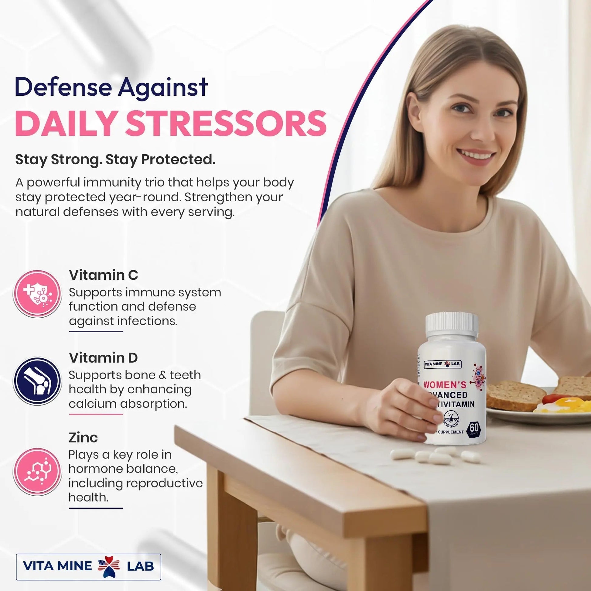 VITA MINE LAB Women's Advanced Multivitamin, Supports Energy, Immune Health & Overall Well-Being, Gluten-Free, Halal VITA MINE LABBuy Supplements Australia