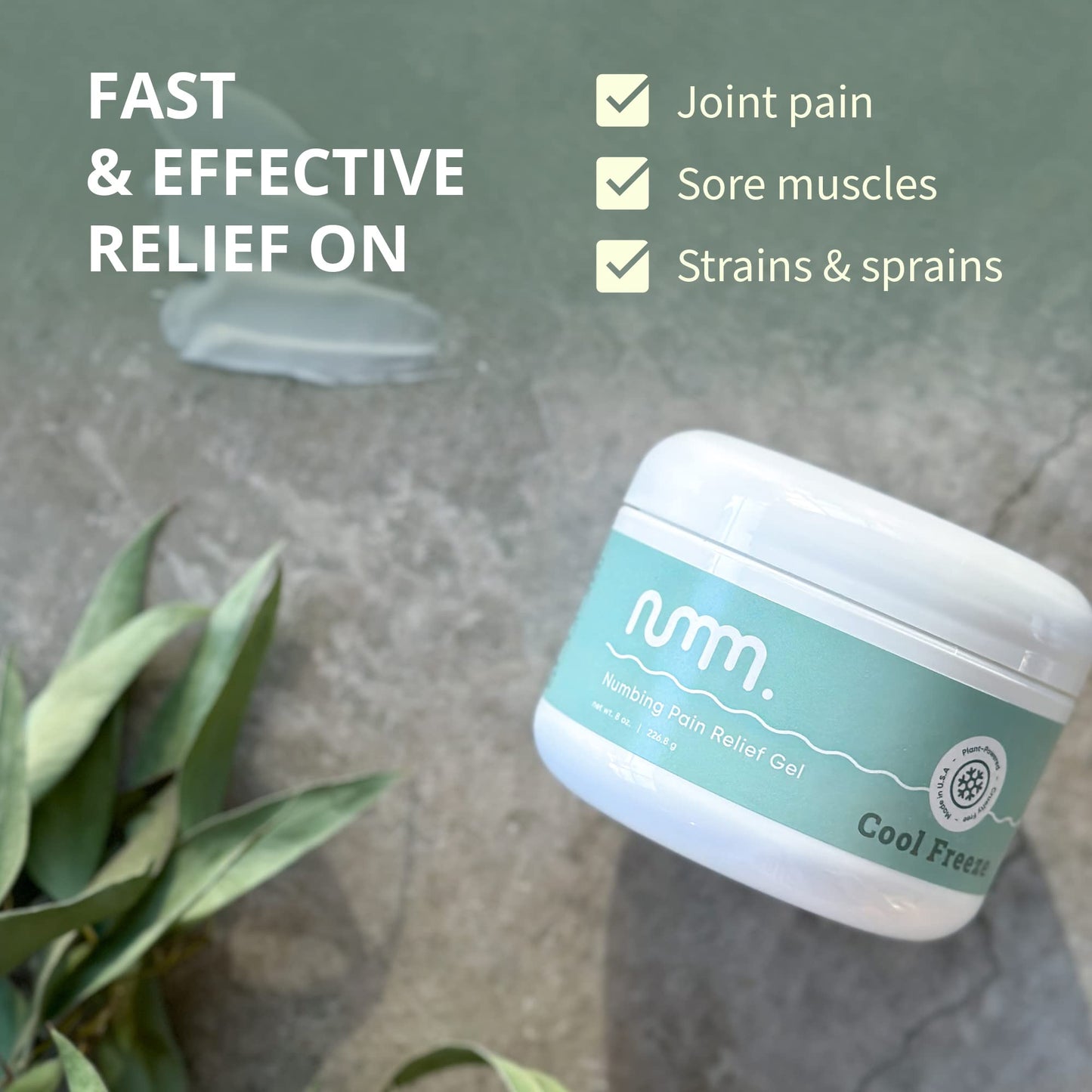 numm Cool Pain Relief Gel – Instant Cold Therapy for Joint & Muscle Pain, Strain & Soreness – Menthol Cream 8oz – Vegan, Alcohol-Free Cooling Relief for Post-Workout Recovery numm.Buy Supplements Australia