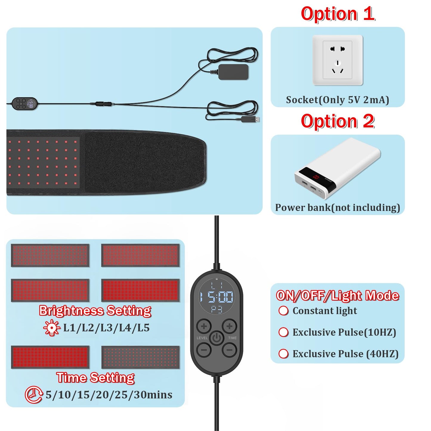 Red Light Therapy Belt Near-Infrared-Light Therapy Wrap for Body Wearable Large Pad AptoyuBuy Supplements Australia