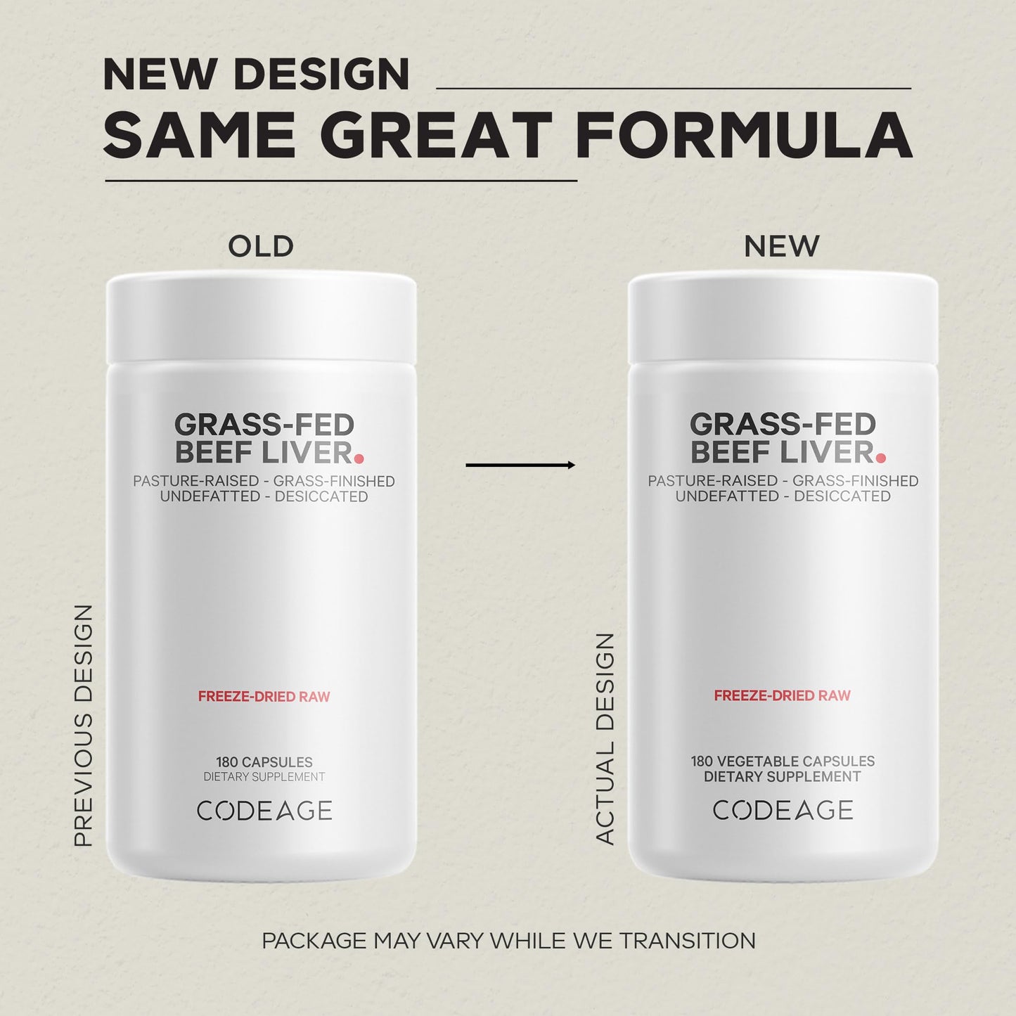 Codeage Grass Fed Beef Liver Supplement Superfood, Freeze Dried, Non-Defatted, Desiccated Glandulars Bovine Pills, Pasture Raised Beef Vitamins, Non-GMO Liver Meat, 180 Capsules CodeageBuy Supplements Australia