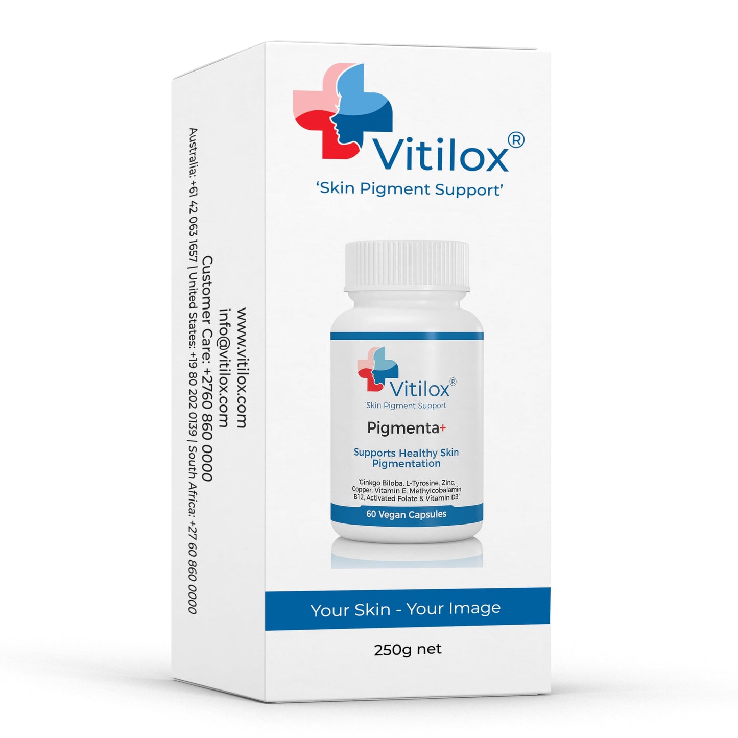 Vitilox Pigmenta+ Advanced, Skin Tone Support Supplement – 60 Tablets | 2 Months | Natural Vitiligo Skin Pigmentation Support | Reduce White Body Spots VitiloxBuy Supplements Australia