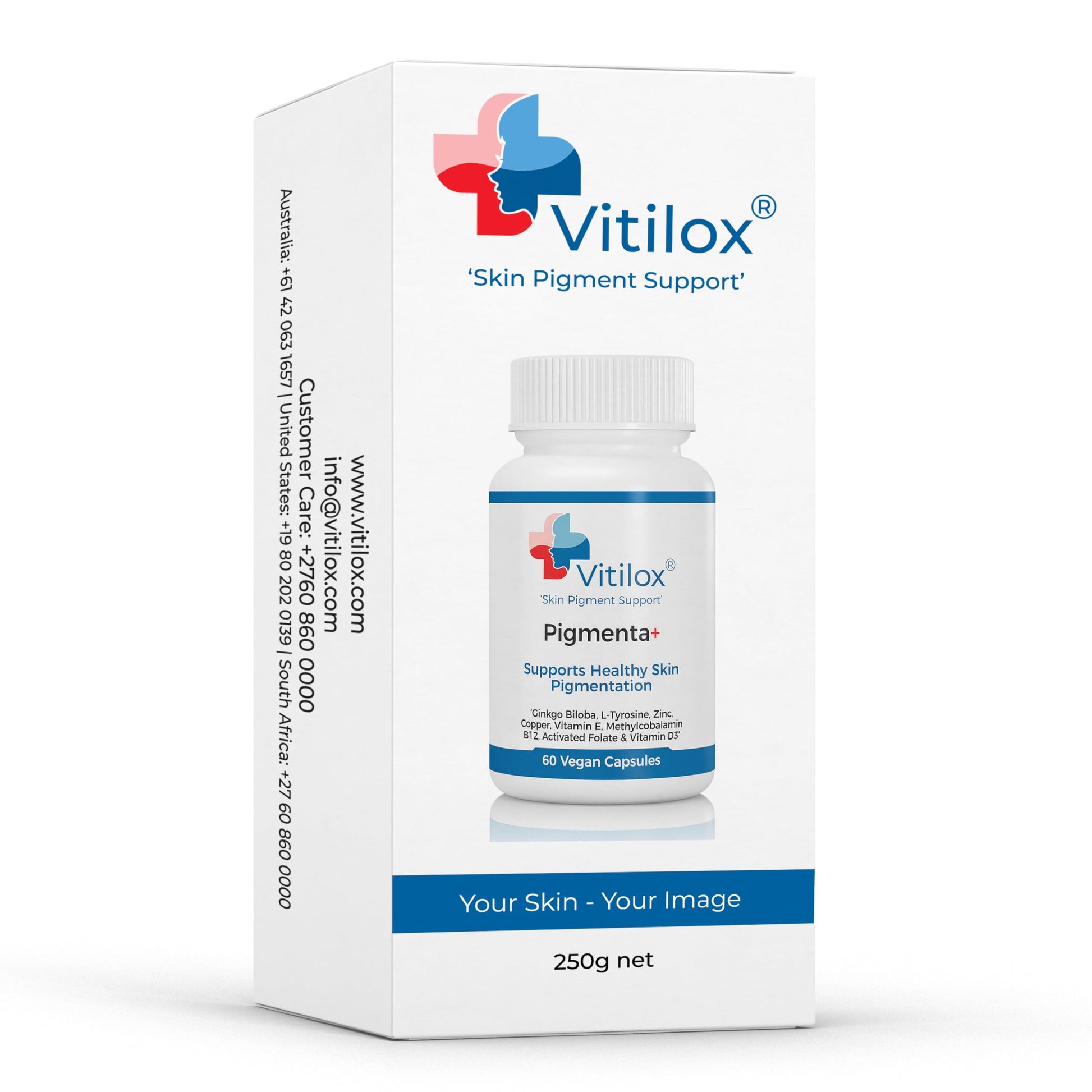 Vitilox Pigmenta+ Advanced, Skin Tone Support Supplement – 60 Tablets | 2 Months | Natural Vitiligo Skin Pigmentation Support | Reduce White Body Spots VitiloxBuy Supplements Australia