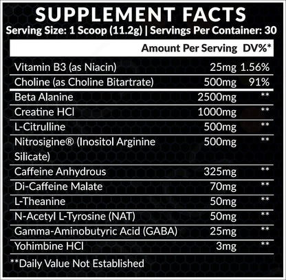 PHYBIUS Lab AM Pre-Workout (Sour Watermelon) Focus, Strength, Powder, 30 Servings