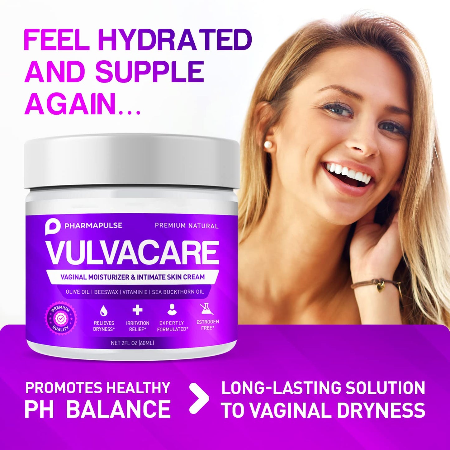 Pharmapulse Vaginal Moisturizer, Vulva Balm Cream, Intimate Skin Care, Menopause Support PharmapulseBuy Supplements Australia