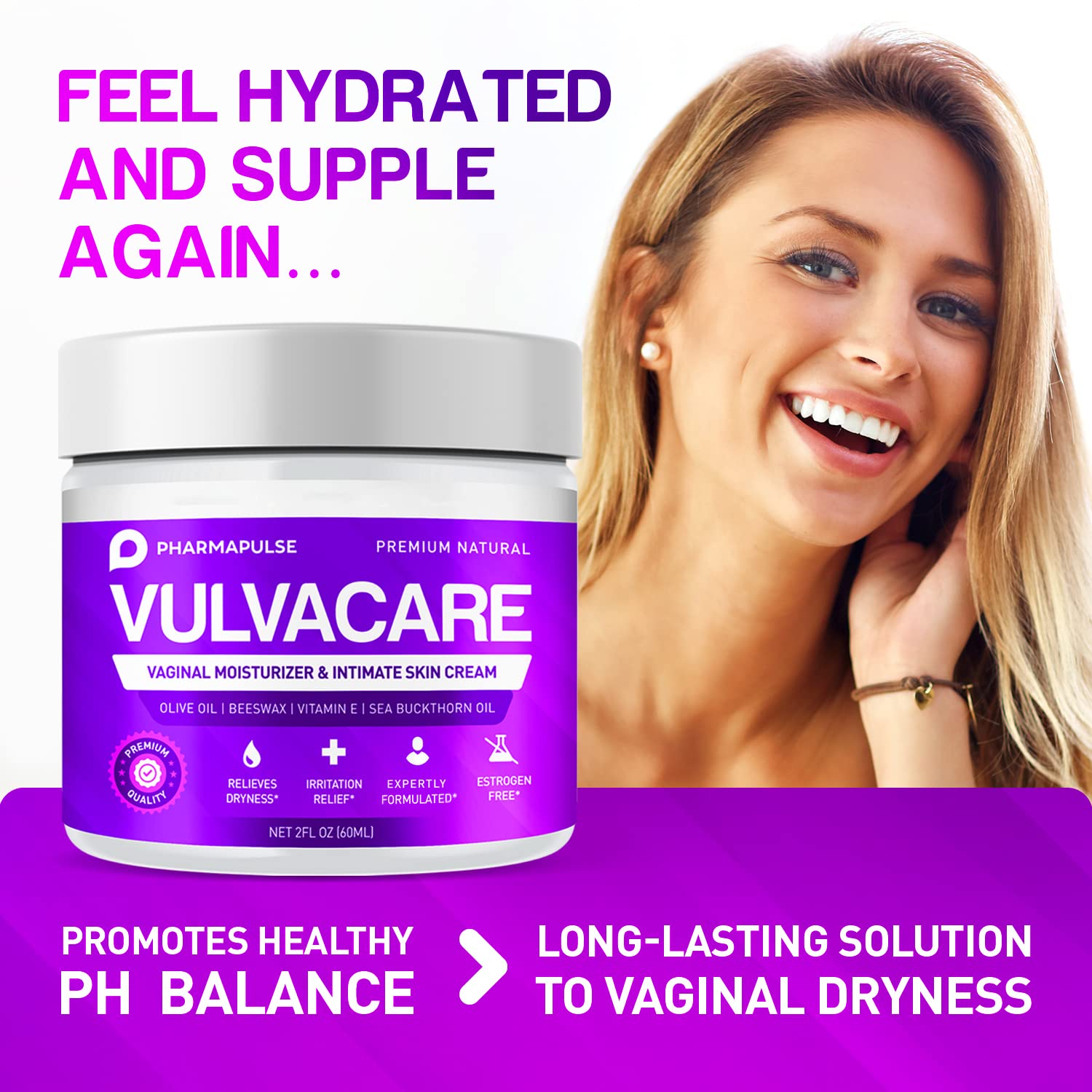 Pharmapulse Vaginal Moisturizer, Vulva Balm Cream, Intimate Skin Care, Menopause Support PharmapulseBuy Supplements Australia