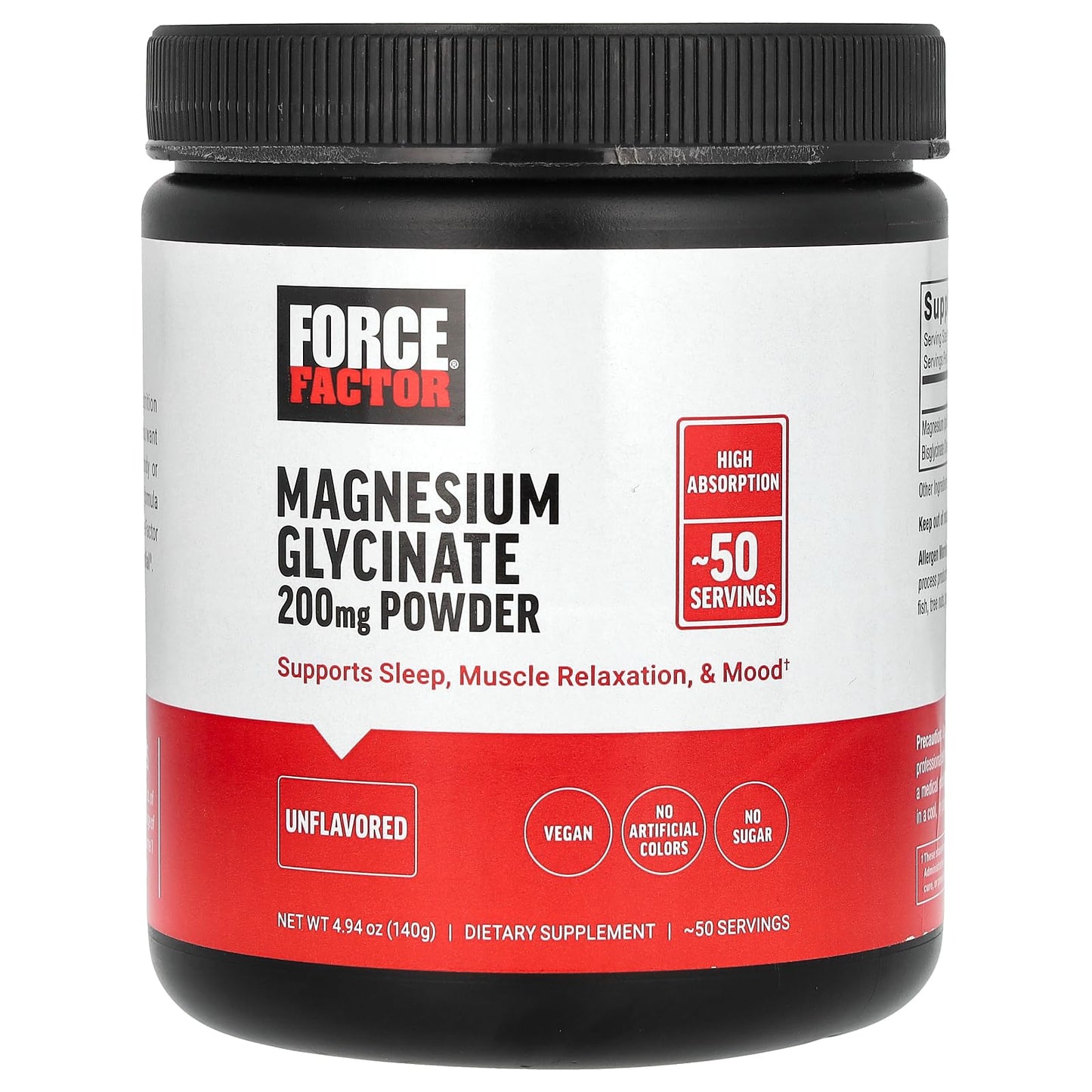 Force Factor Magnesium Glycinate 200mg, Magnesium Supplement for Women and Men to Support Sleep, Muscle Relaxation, and Mood, High Absorption, Vegan, 50 Servings Force FactorBuy Supplements Australia