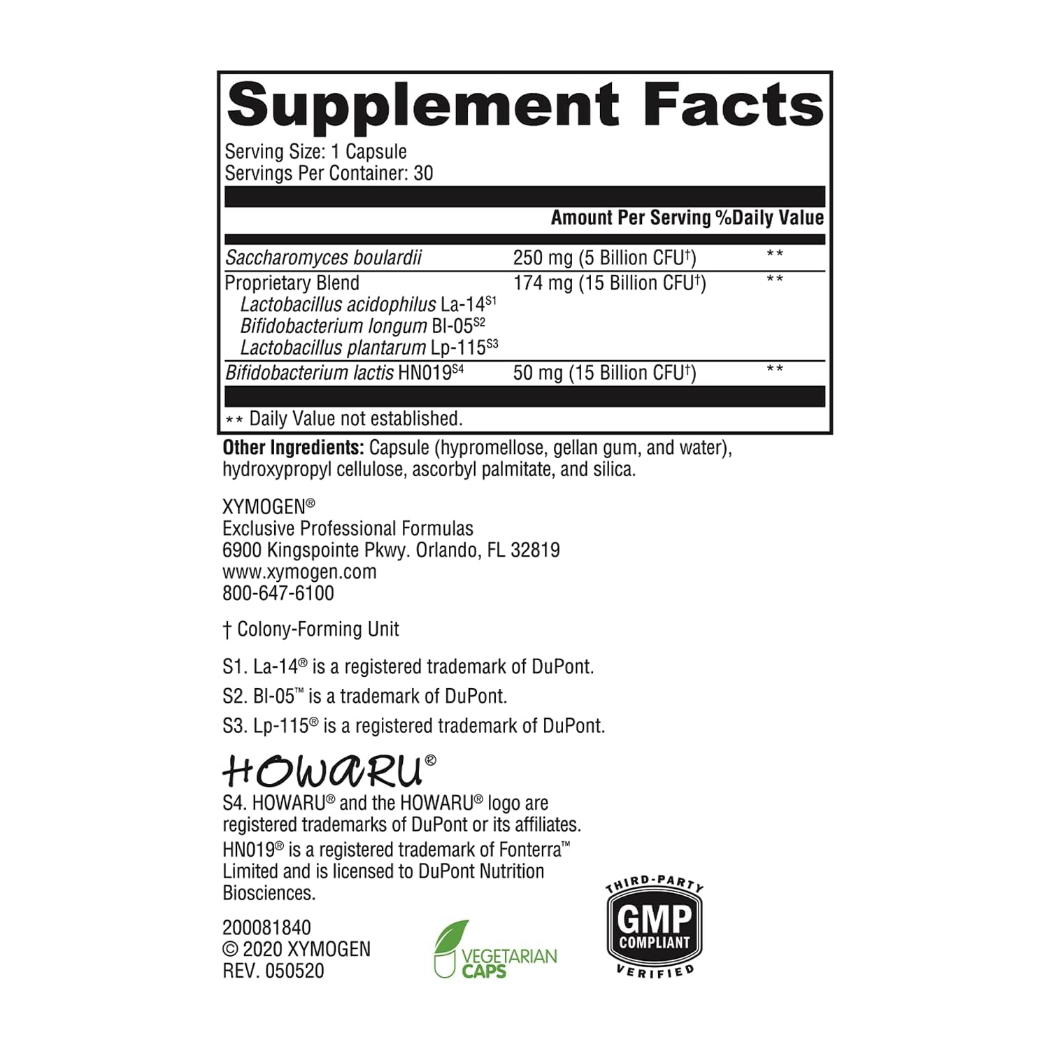 XYMOGEN ProbioMax Sb 35B - 35 Billion CFU Probiotic Supplement for Digestive Health Support* - Saccharomyces Boulardii - Vegetarian, Non-GMO & Gluten-Free - 30 Capsules XYMOGENBuy Supplements Australia