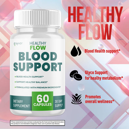 (2 Pack) Healthy Flow Blood Support Capsules, Official Healthy Flow Blood Support Pills with All Natural Ingredients, Advanced Formula Supplement with Premium Vitamins for Men & Women (120 Capsules) SyvorBuy Supplements Australia