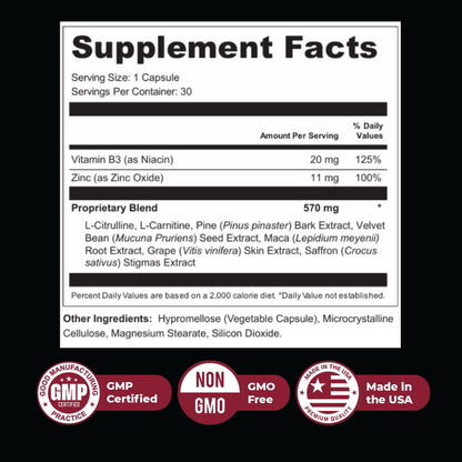 Nature’s NutriWave ErecPower – 100% Natural Men’s Wellness Supplement with Niacin, Zinc & Herbal Blend - Made in USA – 30 Capsules, 3 Month Supply Nature’s NutriWaveBuy Supplements Australia