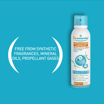 Puressentiel Muscles and Joints Cryo Pure Spray - Natural Menthol and Essential Oils Soothe Muscle Stiffness - Long Lasting Cooling Sensation - 5 oz PuressentielBuy Supplements Australia