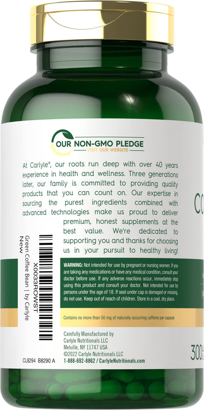 Carlyle Green Coffee Bean Extract | 8000 mg | 300 Capsules | Non-GMO and Gluten Free CarlyleBuy Supplements Australia