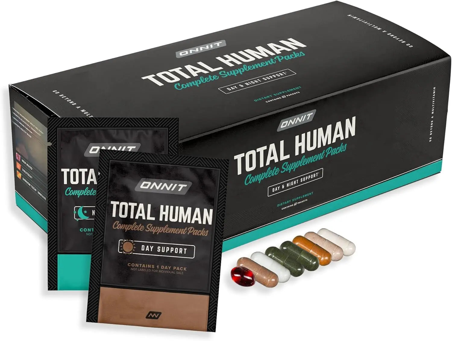 ONNIT Total Human Adult Multivitamin Dietary Supplement Comprehensive Capsule Packs with Day and Night Support ONNITBuy Supplements Australia