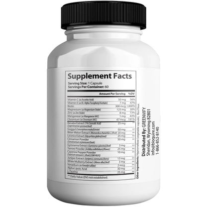 GREENVIFY Gluco Proven Max – Daily Wellness Support Supplement with Vitamins, Minerals, and Herbs – Chromium, Magnesium, Banaba, Bitter Melon, and Zinc – Non-GMO, Gluten-Free – 60 Capsules GREENVIFYBuy Supplements Australia