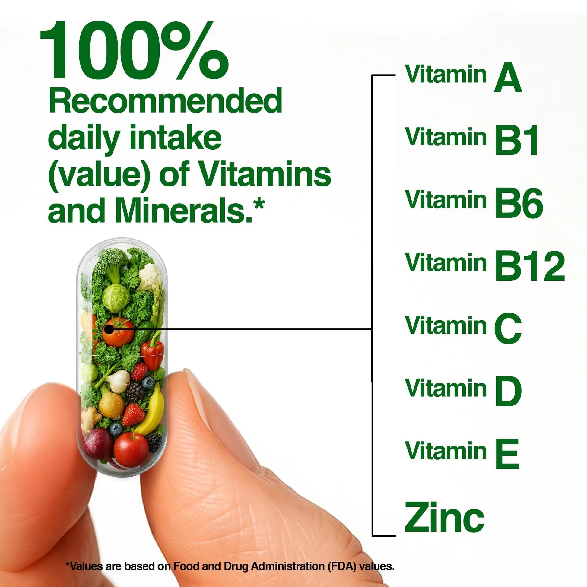 FeelGood Superfoods Vita Fruits and Veggies Capsules - 25 Superfood Ingredients, Fruit and Vegetable Multivitamin, 60 Count FeelGood Superfoods