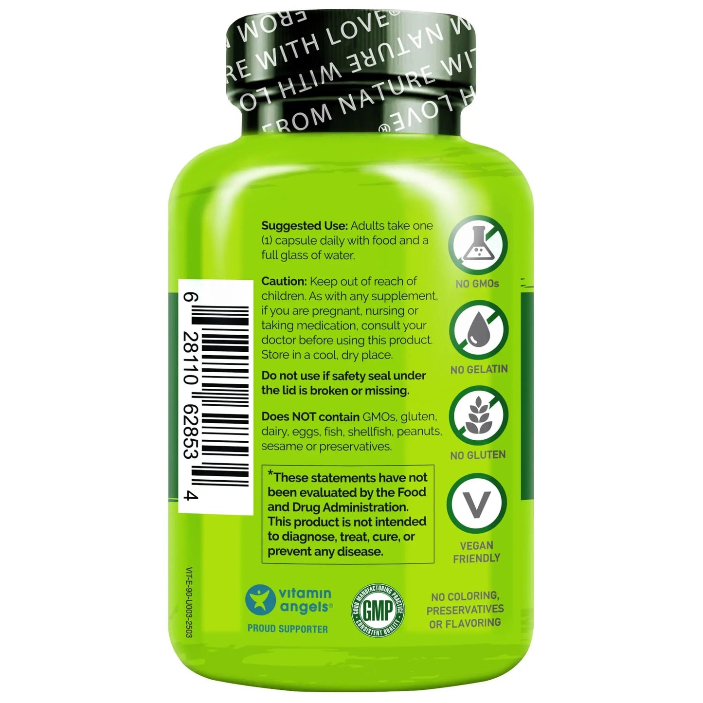 NATURELO Vitamin E Capsules 180 mg - 90 Vegan Capsules | Supports Skin, Hair, and Nails | Immune and Eye Health | NATURELOBuy Supplements Australia