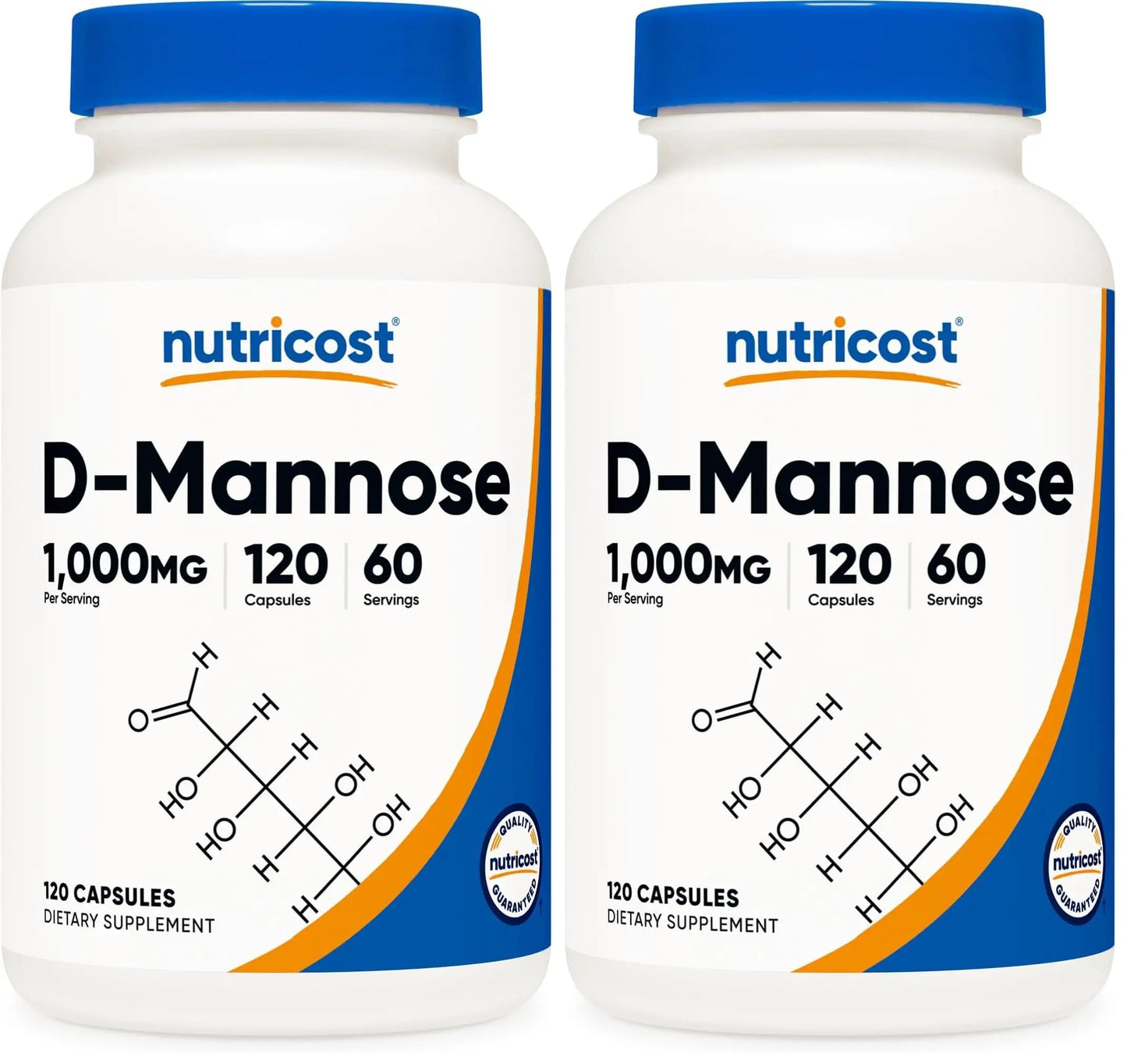 Nutricost D-Mannose 1000mg Per Serving, 120 Capsules - 500mg Per Capsule, Urinary Tract Health, Non-GMO and Gluten Free (Pack of 2) NutricostBuy Supplements Australia