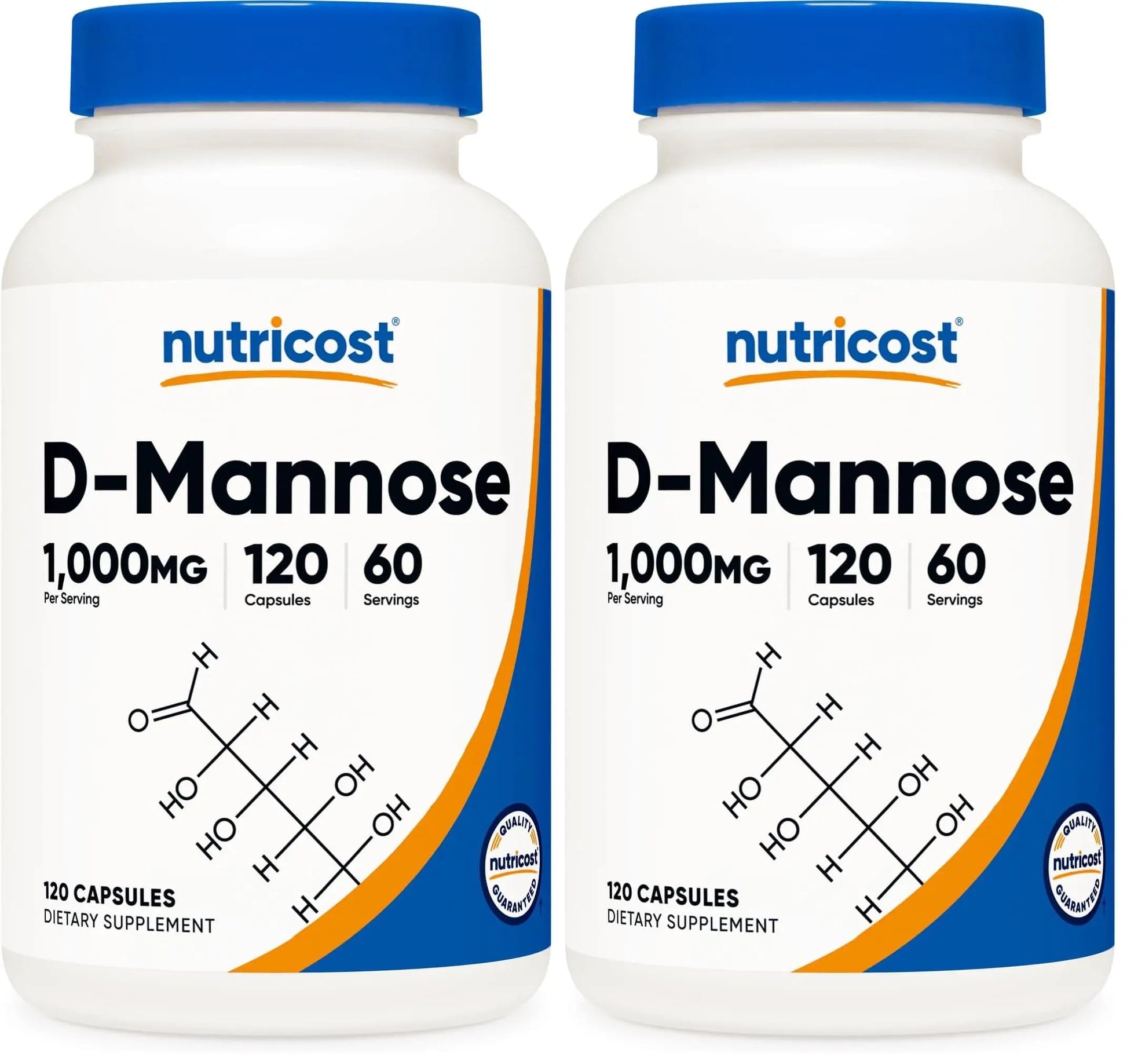 Nutricost D-Mannose 1000mg Per Serving, 120 Capsules - 500mg Per Capsule, Urinary Tract Health, Non-GMO and Gluten Free (Pack of 2) NutricostBuy Supplements Australia