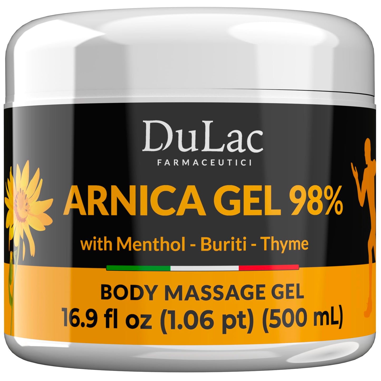 Dulac Arnica Body Massage Gel – Water-Based Cosmetic Massage Gel with Arnica Montana, Fast-Absorbing Lightweight Texture, Non-Greasy Feel, Dermatologically Tested, 16.9 fl oz DULÀC FARMACEUTICI 1982Buy Supplements Australia