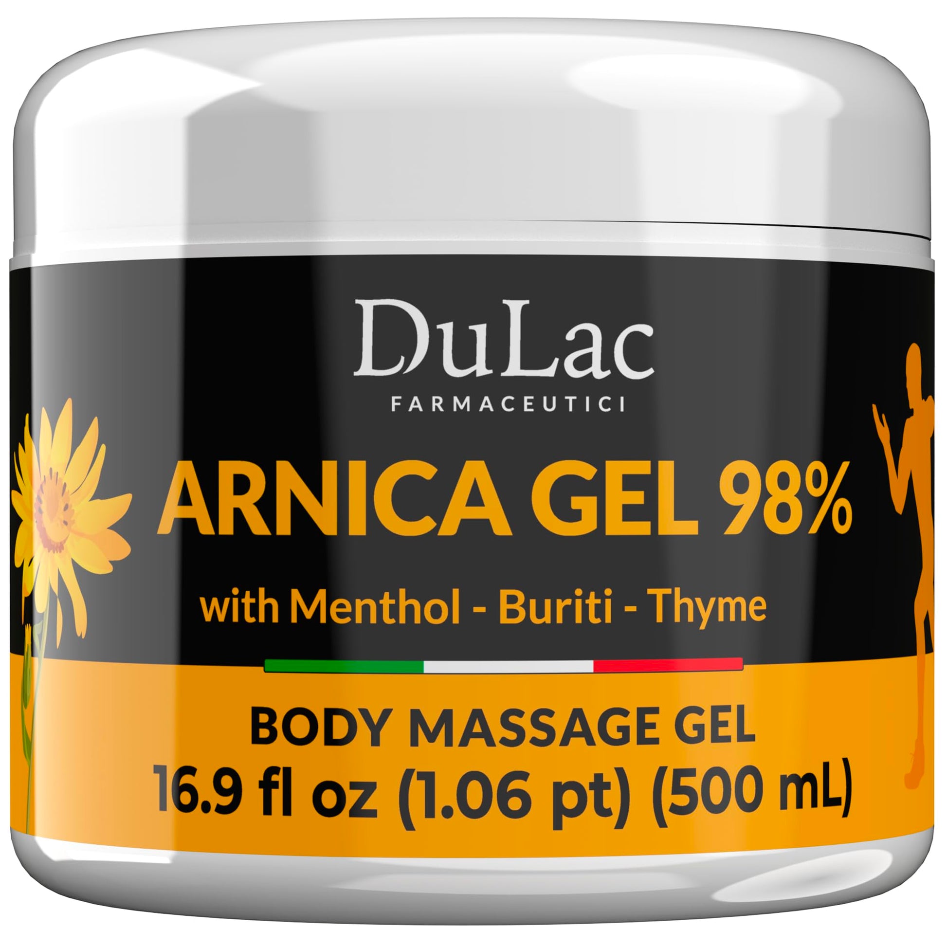 Dulac Arnica Body Massage Gel – Water-Based Cosmetic Massage Gel with Arnica Montana, Fast-Absorbing Lightweight Texture, Non-Greasy Feel, Dermatologically Tested, 16.9 fl oz DULÀC FARMACEUTICI 1982Buy Supplements Australia