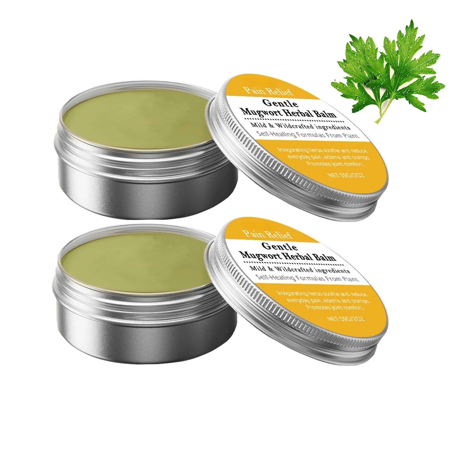 Natural Mugwort Herbal Balm with Tea Tree Oil & Mint, Cooling Muscle & Joint Relief Cream, Fast-Absorbing Massage Balm for Post-Workout Recovery, 2-Pack GenericBuy Supplements Australia