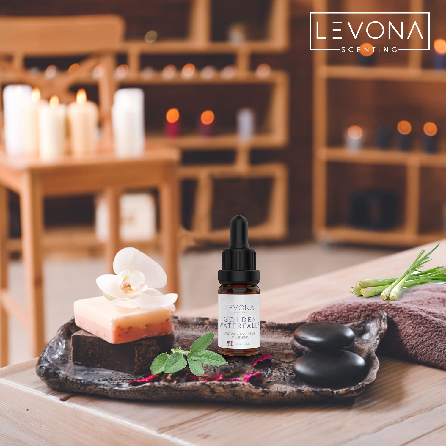 Levona Scent Pure Essential Oils for Diffusers for Home, Hotel & Office - Golden Waterfalls LEVONA SCENTBuy Supplements Australia