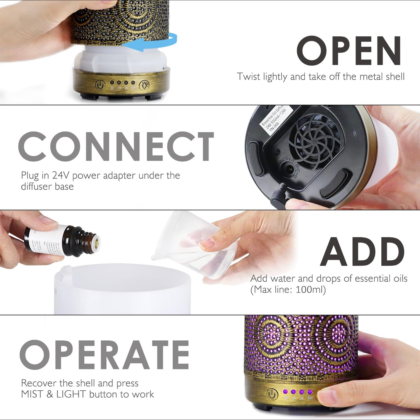 Aromatherapy Diffusers, SALKING 100mL Essential Oil Diffusers, Electric Ultrasonic Humidifier SALKINGBuy Supplements Australia