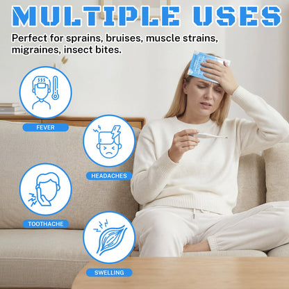 8 Pack Instant Cold Packs (4.3" x 5.9") - Disposable Ice Packs for Injuries | Cold Compress Ice Pack for Pain Relief, Swelling, Inflammation, Sprains, Toothache - Cold Pack for Athletes - Maple Wellness Supplements