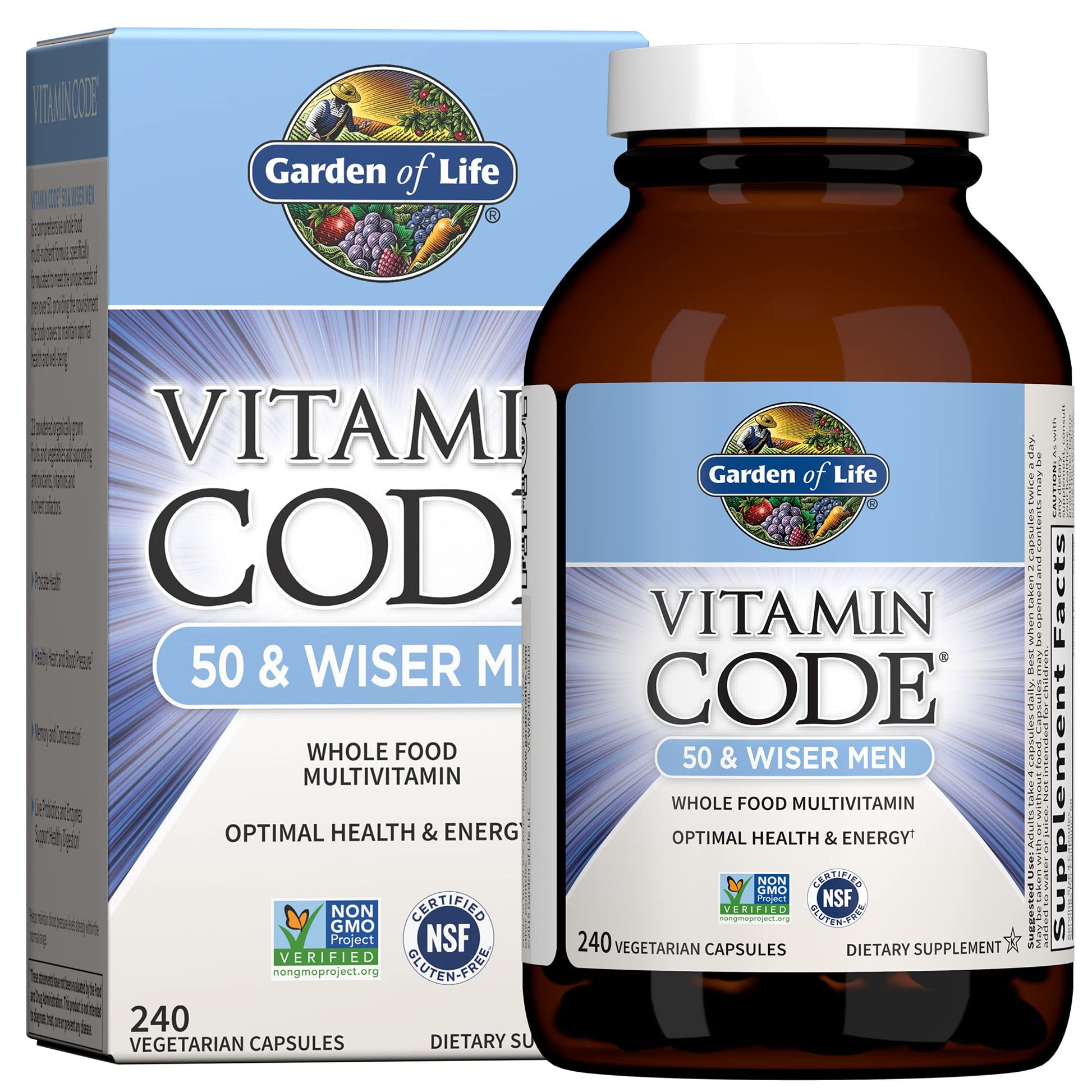 Garden of Life Multivitamin for Men - Vitamin Code 50 & Wiser Men's Raw Whole Food Vitamin Supplement with Probiotics Garden of LifeBuy Supplements Australia
