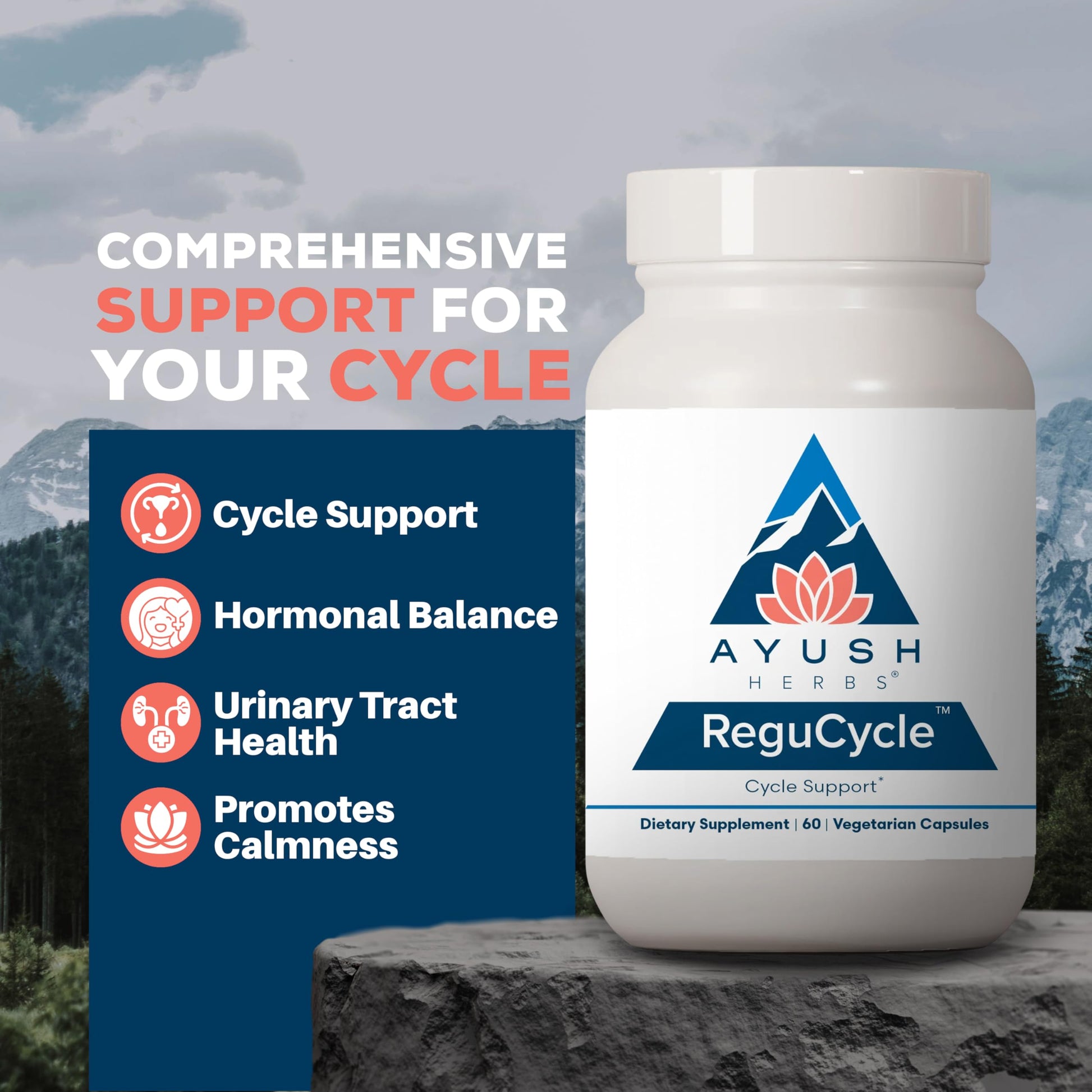 Ayush Herbs Regu-Cycle - Hormone Balance for Women, Hormonal Support, Period Support & Relief, Reproductive Health, Regulate Menstrual Cycle, Ovarian Support Supplement - 60 Vegetarian Capsules Ayush HerbsBuy Supplements Australia