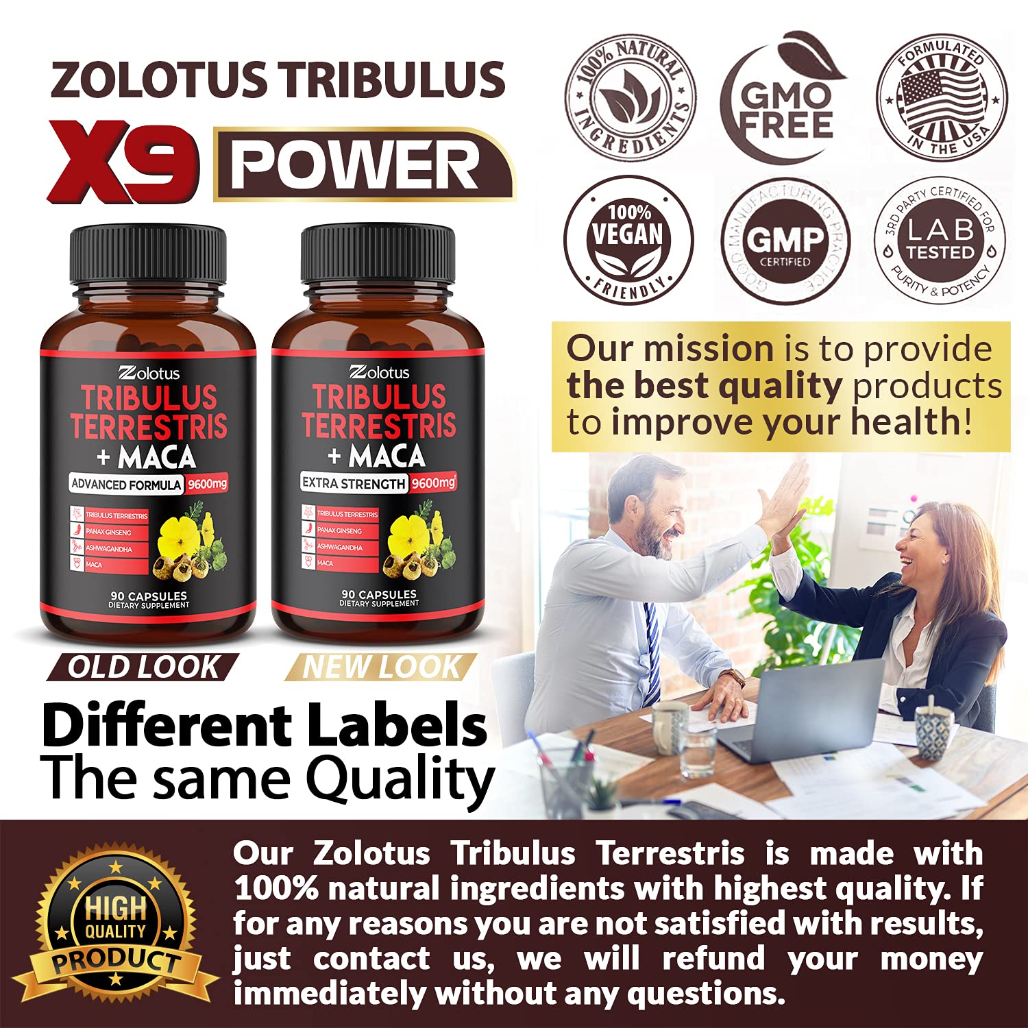 Zolotus Premium Tribulus Terrestris Capsules - 9600mg Per Serving - Combined ZolotusBuy Supplements Australia