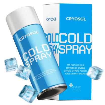 CRYOSOL Freeze Spray for Rapid Relief Anywhere - Pain Relief Spray for Sprains, Strains, Bruises, Aches and Sports Injuries - Cryotherapy for Instant Cooling Relief - 200ml / 6.76 fl oz Venture HealthcareBuy Supplements Australia