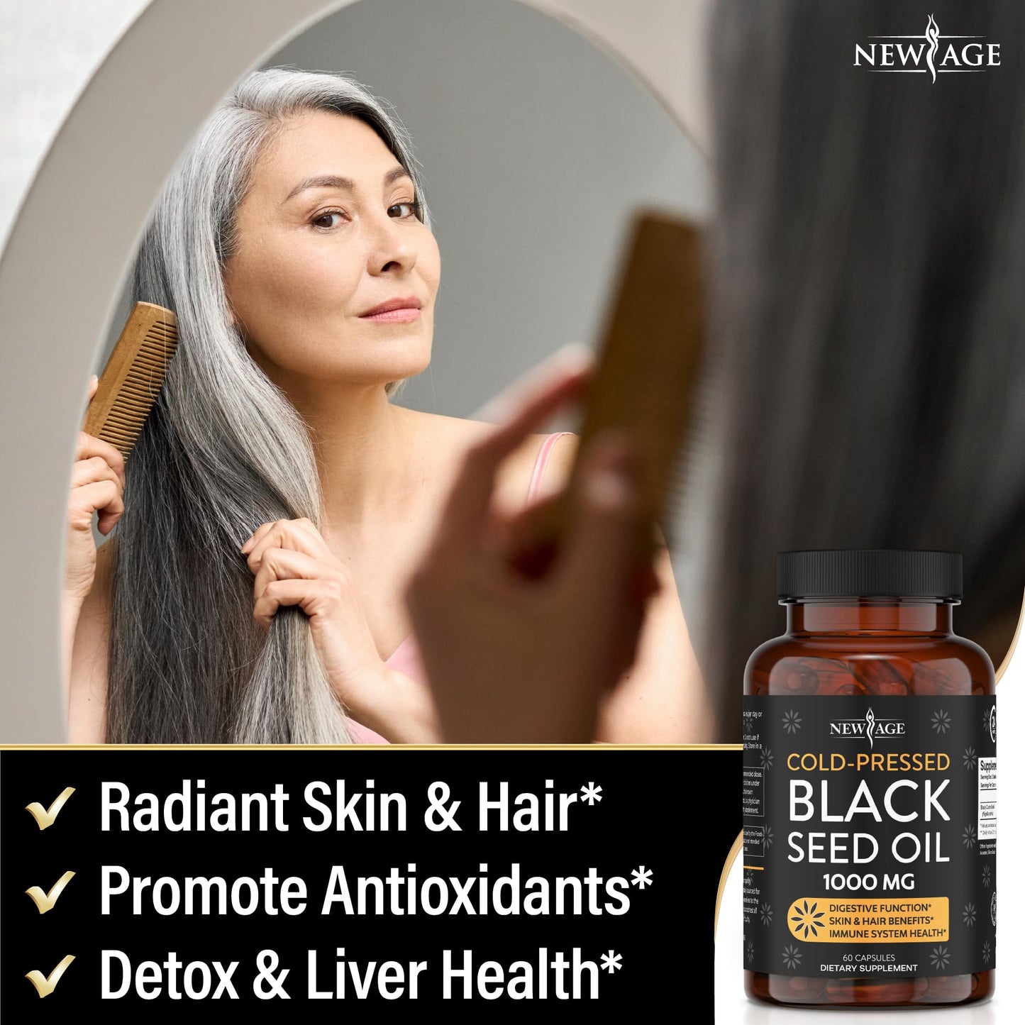 Black Seed Oil Softgel Capsules - Premium Cold-Pressed Nigella Sativa Producing Pure NEW AGEBuy Supplements Australia