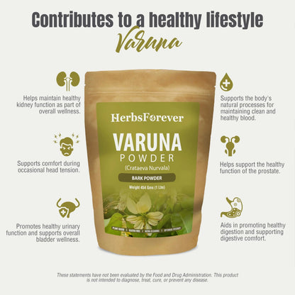 HerbsForever Varuna Powder – Crataeva Nurvala – Prostate Health – Support Prostatic, Kidneys, Gall Bladder and Urinary Tract Health – Non GMO, Organic, Vegan – 454 GMS HerbsforeverBuy Supplements Australia