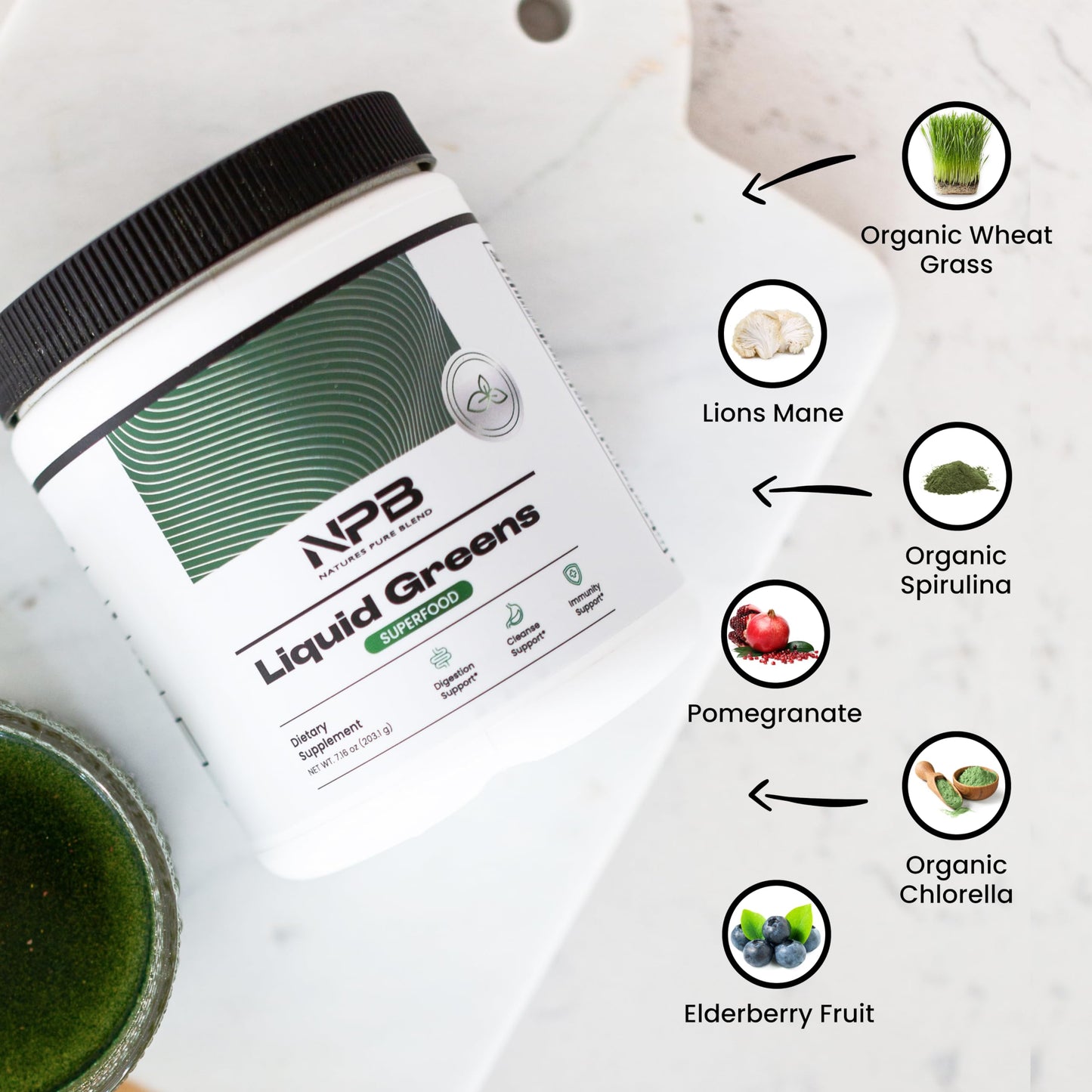Nature's Pure Blend Super Greens Powder – Organic Greens Superfood Powder Supplements for Green Juice & Smoothie – Probiotic - Drink Mix for Energy Wellness and Digestion (Matcha Flavor, 30 Servings) Nature's Pure BlendBuy Supplements Australia