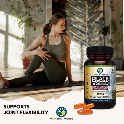 Amazing Herbs Premium Black Seed Oil Capsules - Cold Pressed Nigella Sativa Aids Amazing HerbsBuy Supplements Australia