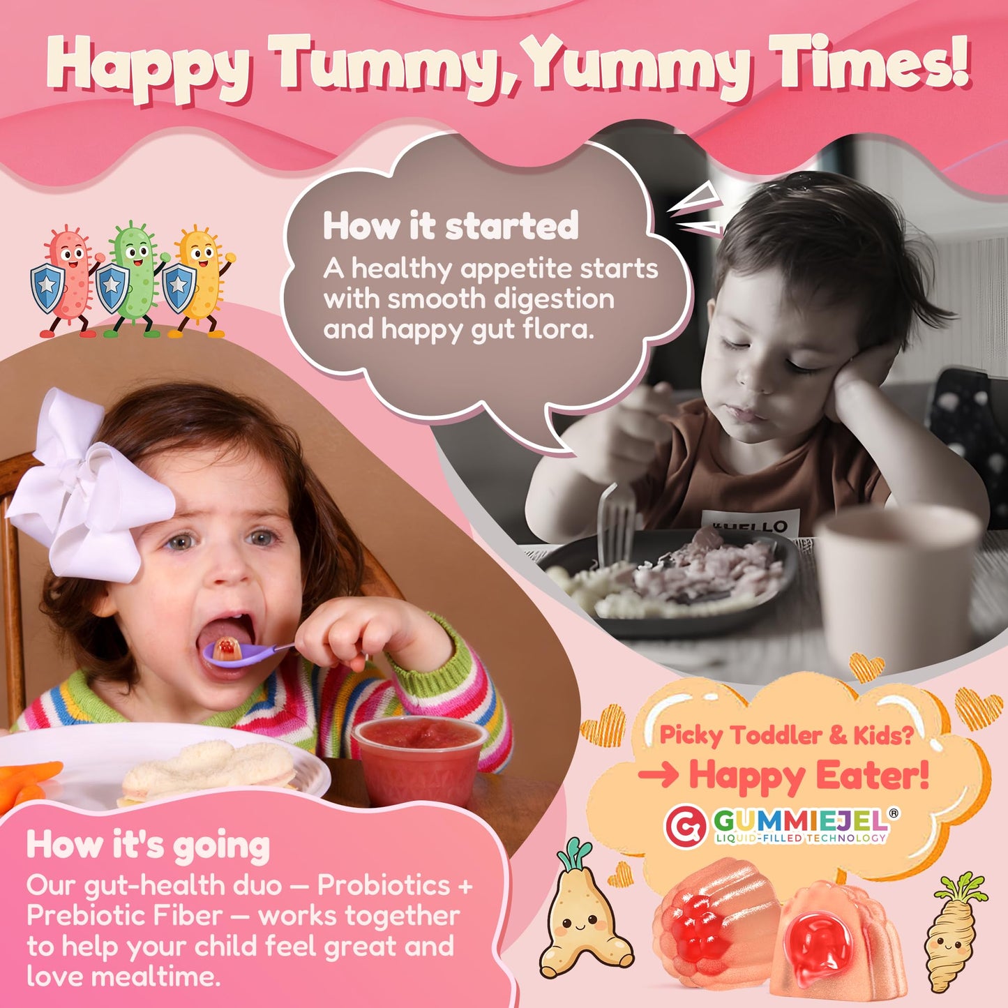 Toddler 2-4 & Kids 4+ Para Clean Gut Health Gummies w/Black Walnut, Wormwood, Clove, Pumpkin Seeds, Vitamin C, D3, Zinc, Digestive Supplement for Natural Gut Cleanse, Kids Immune Support (60cts) EnvyCureBuy Supplements Australia