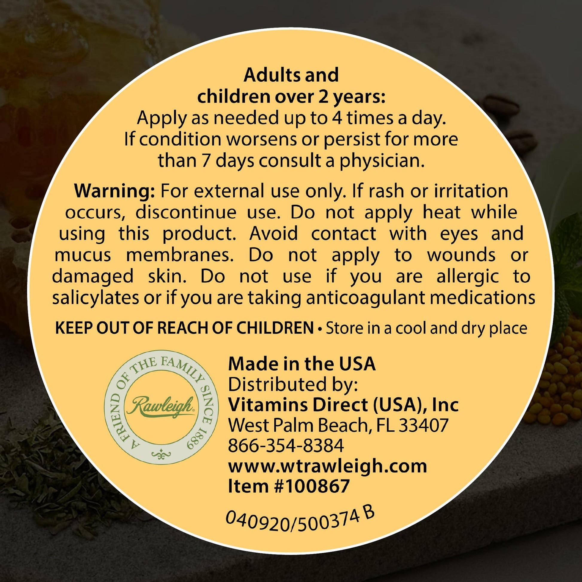 Rawleigh Bee Secret Soothing Balm: 0.85 oz - Pack of 1 RawleighBuy Supplements Australia