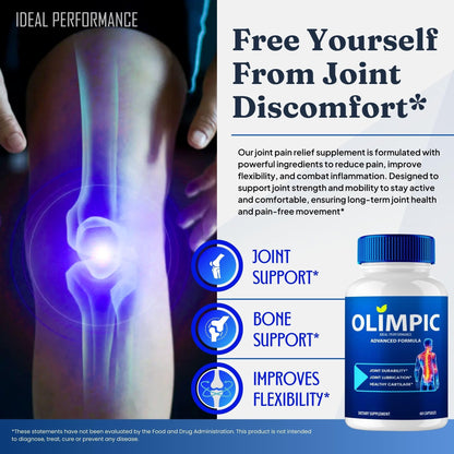 Olimpic Capsules, Advanced Joint Support Supplement Pills for Mobility and Comfort - Maximum Strength, Official Olim Pic Joint Support All Natural Formula, Premium Olim-Pic Reviews (2 Pack) IDEAL PERFORMANCEBuy Supplements Australia