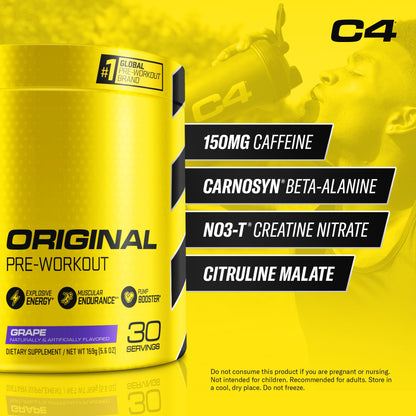 Cellucor C4 Original Pre Workout Powder Grape Sugar Free Preworkout Energy CellucorBuy Supplements Australia