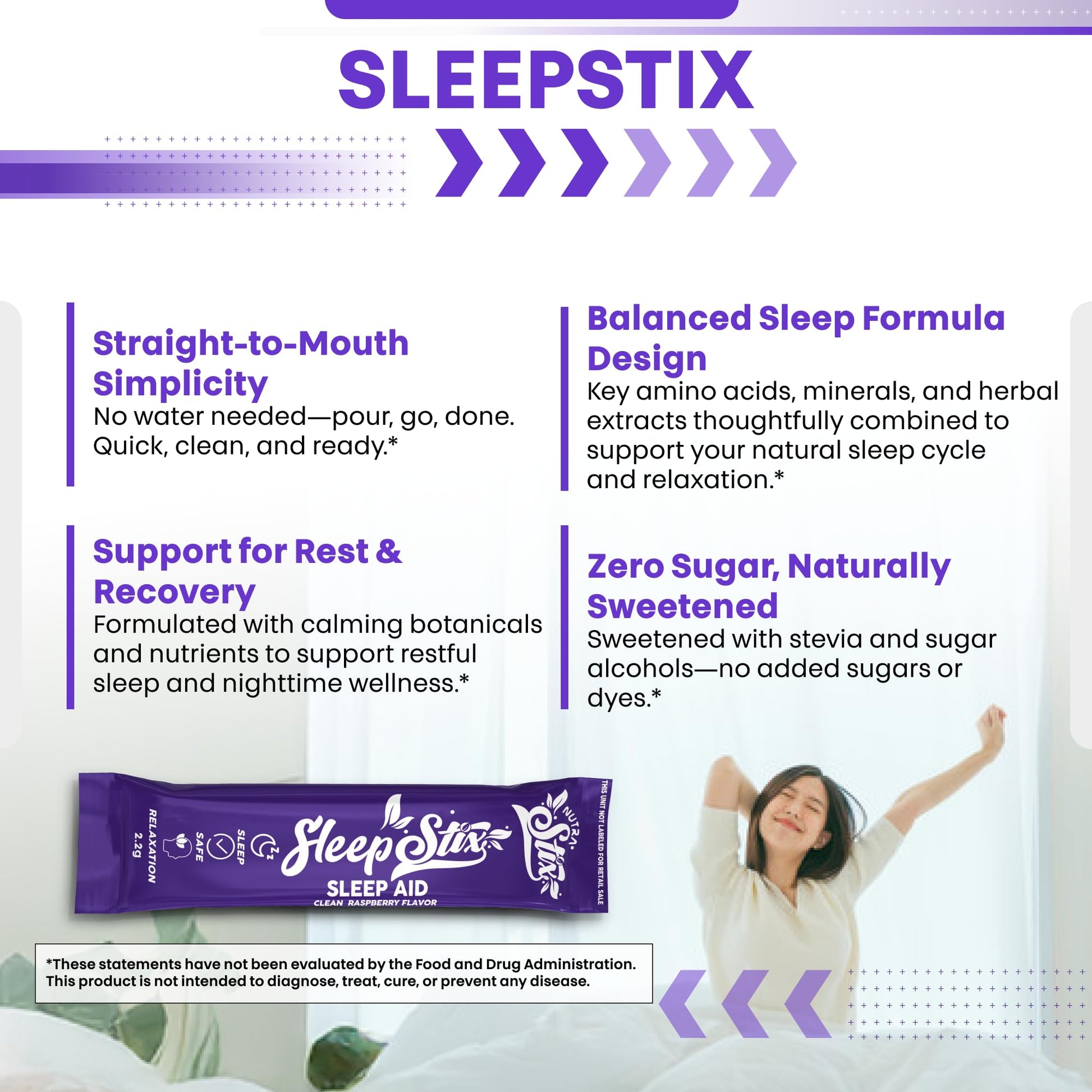 Sleep Aid Melatonin Powder Tryptophan Glycine Valerian Root Magnesium For Sleep Lemon Balm L Theanine Magnesium Glycinate Zinc Sleep Aid Myo Inositol GABACalm B6 5 HTP Stress Relief 20 Stix Clean NutraceuticalsBuy Supplements Australia