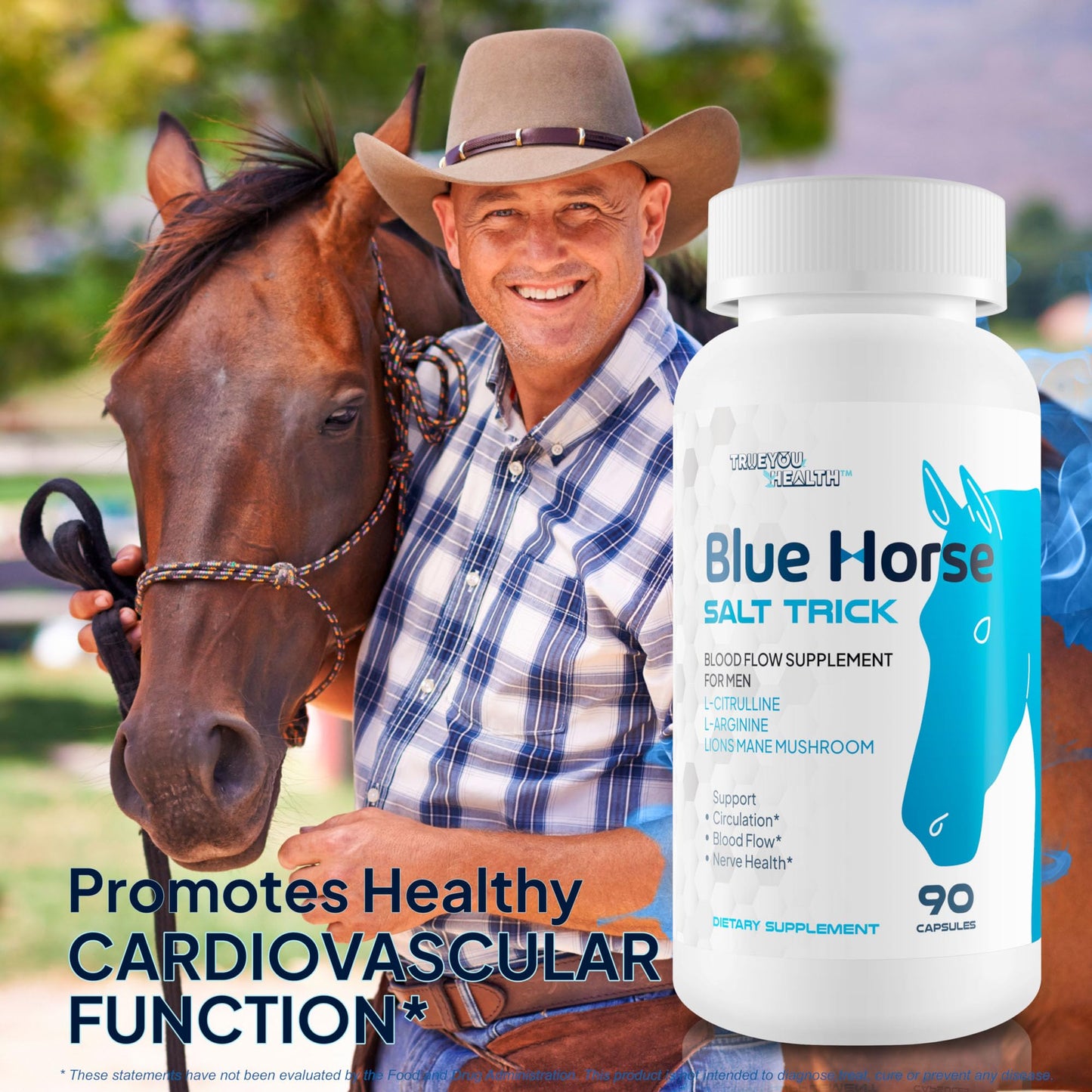 Blue Horse Salt Trick - Our Best Blood Flow Supplement for Men - Our Best Circulation Supplement - Male Circulation Supplements Nitric Oxide Vasodilator to Improve Blood Flow 7 Blue Salt Trick for Men True You HealthBuy Supplements Australia