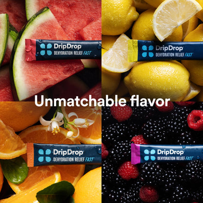 DripDrop Hydration - Electrolyte Powder Packets - Watermelon, Berry, Orange, Lemon DripDropBuy Supplements Australia