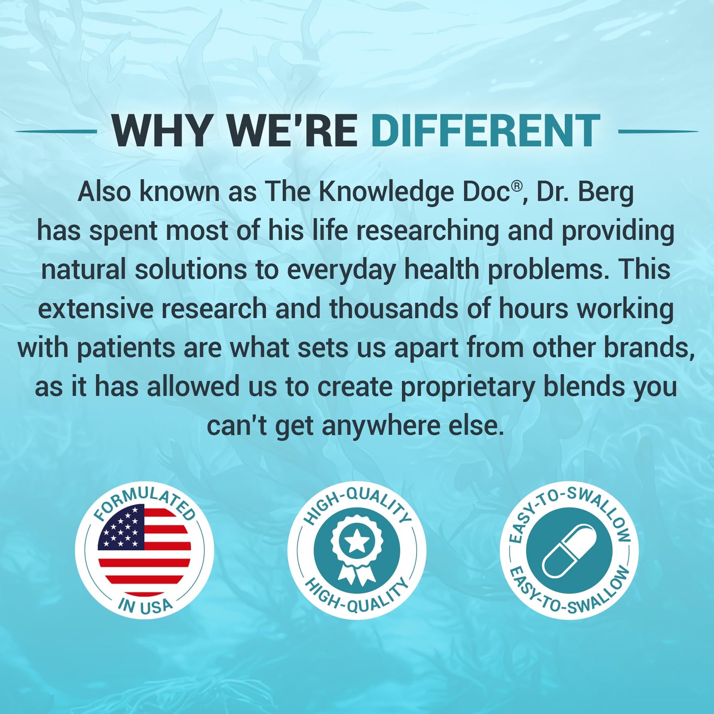 Dr. Berg Sea Kelp Enhanced Iodine - 200 mcg of Premium Iodine - Seaweed Blend Includes Klamath Blue-Green Algae & Sea Kelp - 90 Capsules